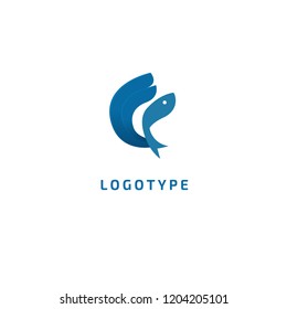 logo, fish, vector, ocean, blue, design, icon, illustration, isolated, sea, sign, symbol, water, seafood, fishing, abstract, food, concept, nature, animal, background, shape, silhouette, element, tuna