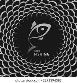 Logo para pescadores o restaurantes de pescado. Abrir fuente Sans