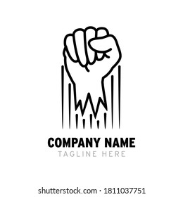 logo with fist vector illustration, about spirit, fight and resistance.