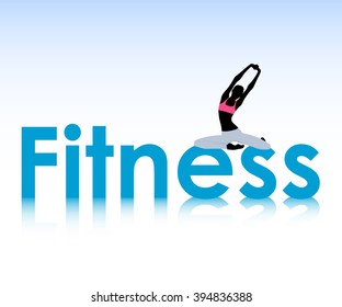 Logo of fitness with female silhouette