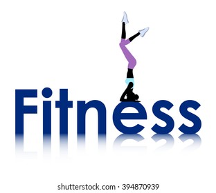 Logo of fitness with female silhouette