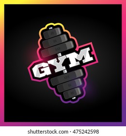 Logo for fitness and gym. Fitness center. Emblems, labels, badges, logos. T-shirt design. Creative logo sport style