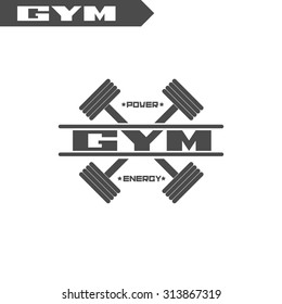 Logo for fitness, gym. Emblems, labels, badges, logos. Monochrome vector isolated. Flat design. Modern.