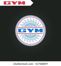 Logo for fitness, gym. Emblems, labels, badges, logos. American color vector isolated. Flat design. Modern.