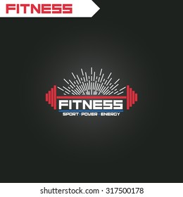 Logo for fitness, gym. Emblems, labels, badges, logos. American color vector isolated. Flat design. Modern.