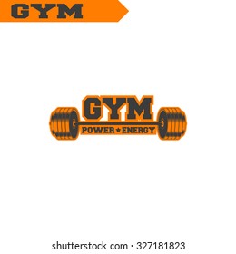 Logo for fitness, gym. Emblems, labels, badges, logos. Monochrome vector isolated. Flat design. Modern.
