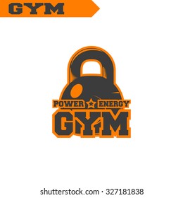 Logo for fitness, gym. Emblems, labels, badges, logos. Monochrome vector isolated. Flat design. Modern.