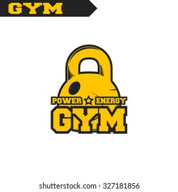 Logo for fitness, gym. Emblems, labels, badges, logos. Monochrome vector isolated. Flat design. Modern.