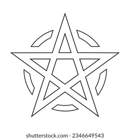 Logo of a five-pointed star in a circle isolated on a white background 