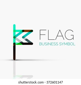 Logo-Flagge, abstraktes lineares geometrisches Geschäftssymbol