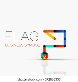 Logo flag, abstract linear geometric business icon