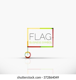 Logo flag, abstract linear geometric business icon