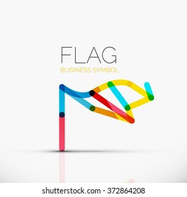 Logo flag, abstract linear geometric business icon