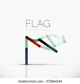 Indicador de logotipo, icono de negocio geométrico lineal abstracto
