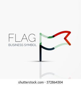 Logo flag, abstract linear geometric business icon