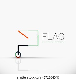 Logo flag, abstract linear geometric business icon