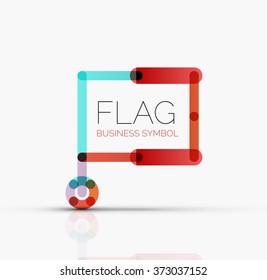 Logo-Flagge, abstraktes lineares geometrisches Geschäftssymbol