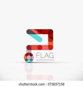 Logo flag, abstract linear geometric business icon