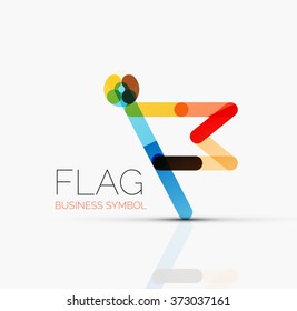 Logo flag, abstract linear geometric business icon