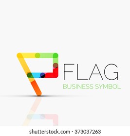 Indicador de logotipo, icono de negocio geométrico lineal abstracto