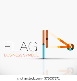 Logo flag, abstract linear geometric business icon