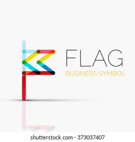 Logo-Flagge, abstraktes lineares geometrisches Geschäftssymbol