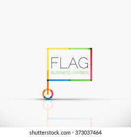 Logo flag, abstract linear geometric business icon