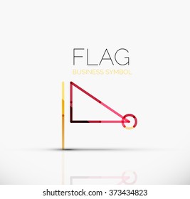 Logo flag, abstract linear geometric business icon