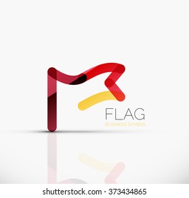 Logo flag, abstract linear geometric business icon