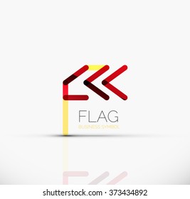Logo flag, abstract linear geometric business icon