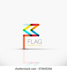 Logo flag, abstract linear geometric business icon
