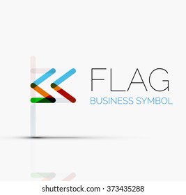 Logo flag, abstract linear geometric business icon