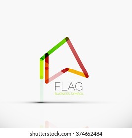 Logo flag, abstract linear geometric business icon