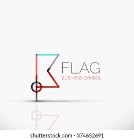 Indicador de logotipo, icono de negocio geométrico lineal abstracto