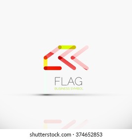 Logo-Flagge, abstraktes lineares geometrisches Geschäftssymbol