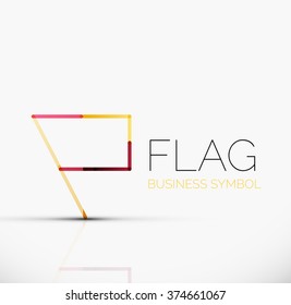 Logo flag, abstract linear geometric business icon