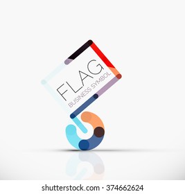 Indicador de logotipo, icono de negocio geométrico lineal abstracto