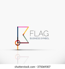Logo flag, abstract linear geometric business icon