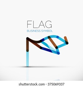 Logo flag, abstract linear geometric business icon