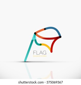 Logo flag, abstract linear geometric business icon