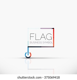 Logo flag, abstract linear geometric business icon