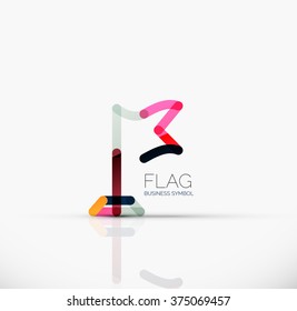 Logo-Flagge, abstraktes lineares geometrisches Geschäftssymbol