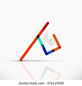 Logo flag, abstract linear geometric business icon