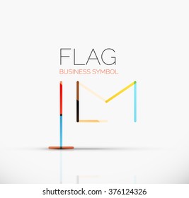 Indicador de logotipo, icono de negocio geométrico lineal abstracto