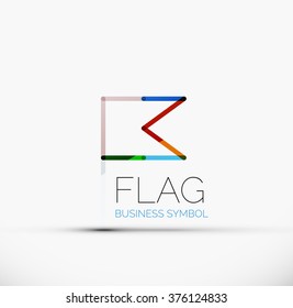 Indicador de logotipo, icono de negocio geométrico lineal abstracto