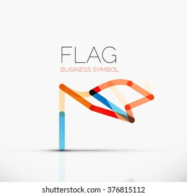 Logo flag, abstract linear geometric business icon