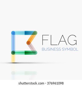 Sinalizador de logotipo, ícone de negócios geométrico linear abstrato