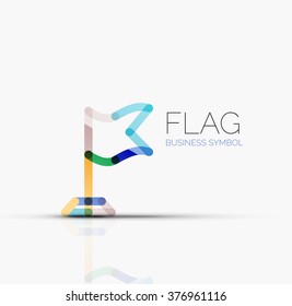 Logo flag, abstract linear geometric business icon