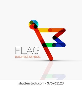 Logo flag, abstract linear geometric business icon