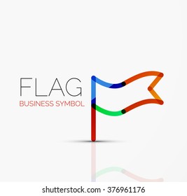 Logo flag, abstract linear geometric business icon